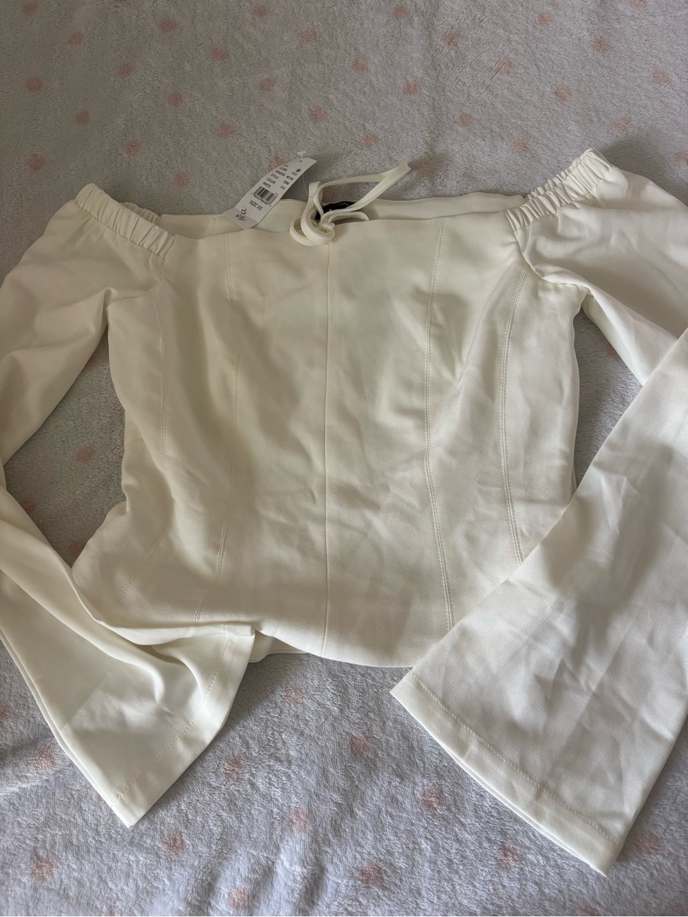 pacsun Off-Shoulder White Long Sleeve Top